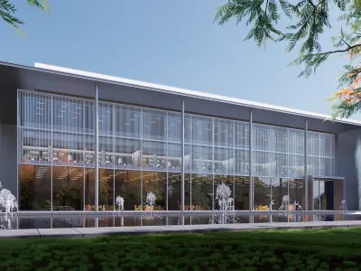 town center building Low-poly 3D model