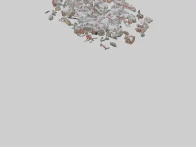 Christmas Village Houses with Snow model Low-poly 3D model