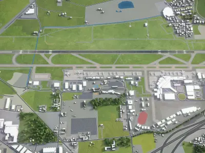 Bologna Airport Low-poly 3D model