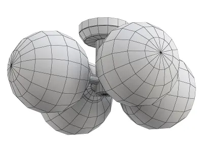 st-luce-rosello-sl424-402-04 three light ceiling fixture with... 3D model