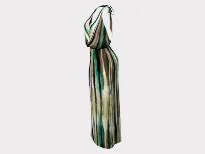 Halter Tie Neck Long Maxi Dress Low-poly 3D model
