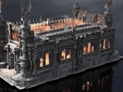 Medieval castle Christmas  3D model