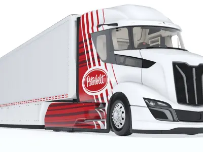  Peterbilt Supertruck 2 with Trailer Rigged 