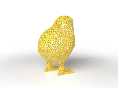 Chick Voronoi Low-poly 3D model
