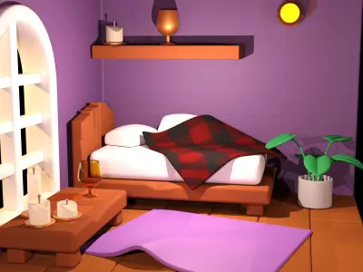Isometric Bedroom 3D model