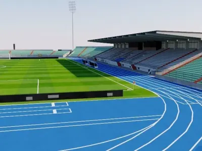 Stade Josy Barthel - Luxembourg 3D model