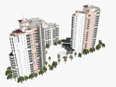 Bel Air Resort Low-poly 3D model