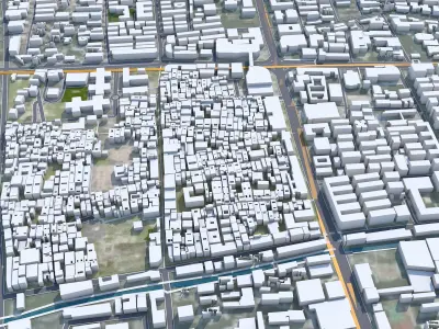 Fuzhou Fujian China 80km AI Low-poly 3D model