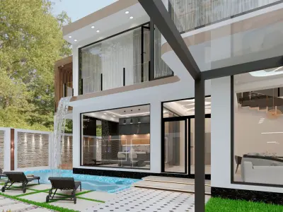 modern house exterior 3D model purchase