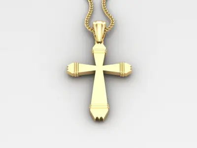 Light Gold 18K Cross Pendant 2CP099 3D print model