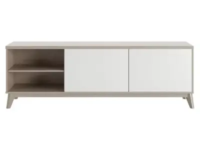 Tv bench wood - white  Free 3D model