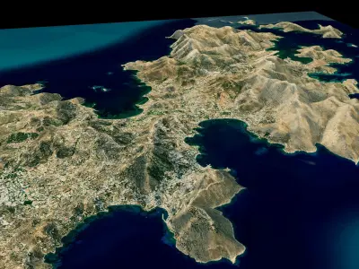 Leros island full 3d model terrain 3D model