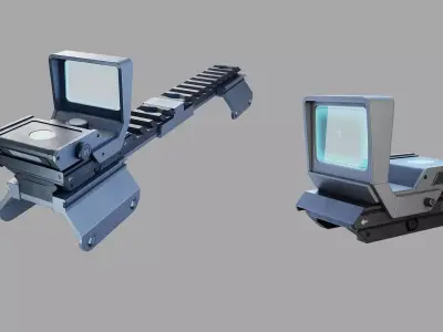 Sci-Fi Holographic Sight  Game Ready Asset 3D model