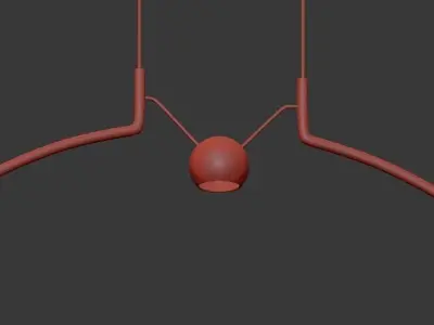 liaison pendant lamp with two circles hanging from it 3D model