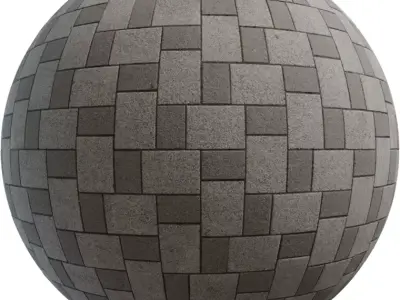 Interlocking Concrete Pavers PBR Texture Texture