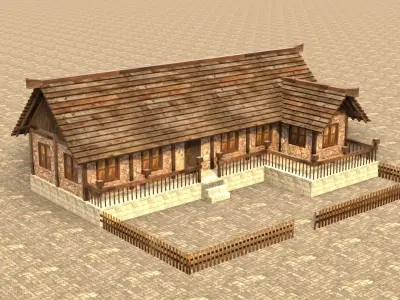 Medieval house sixteen 11 Low-poly 3D model