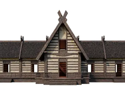 Old Medieval Building House 4K Textures GameReady 86 Low-poly 3D model