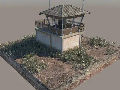 Building airport Low-poly 3D model