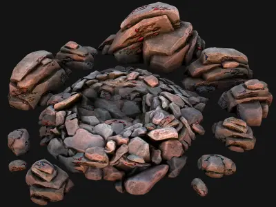 Gems Minerals Gemstone Mine Resource Pack Low-poly 3D model