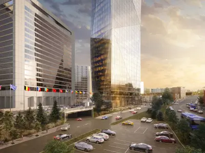 Skyscraper 3d model at night 3D model