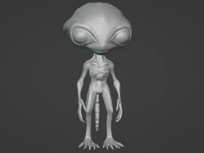 Realistic Gray Alien  3D print model