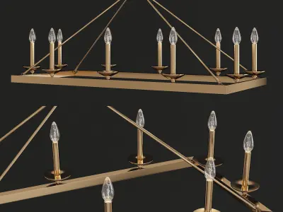 Chandeliers collection 3d models 10 pieces Low-poly 3D model