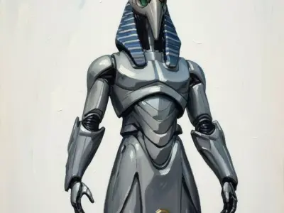 Futuristic Anubis Cyborg Robot Sci-Fi Egyptian God Mech Low-poly 3D model