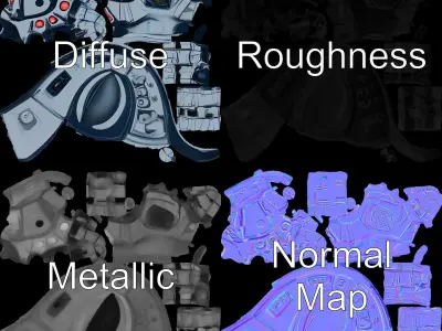 Robotic Hand Model Pack for SciFi and Futuristic Applications Low-poly 3D model