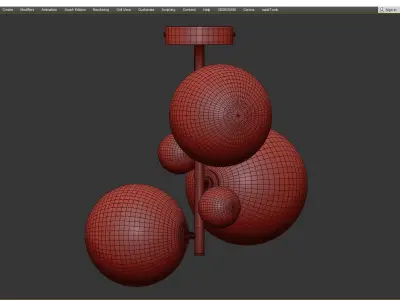  Plafondlamp in smoked glas bullesco Low-poly 3D model