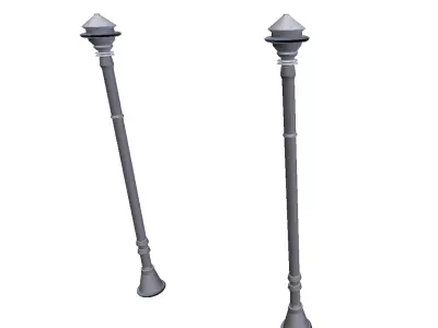 Light pole simple street light off Basic black 3D model
