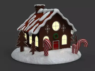 Gingerbread house 3D print model