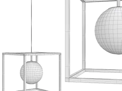 Fluid Pendant Light in Black and Polished Chrome Low-poly 3D model