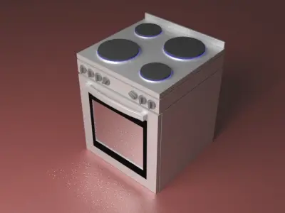 Stove With Oven Low-poly 3D model