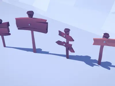 Cartoon Low Poly Forest Decorations  Low-poly 3D model