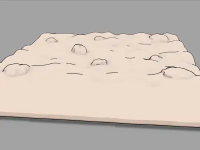 2D Rocky Ground Cel Shaded Low-poly 3D model