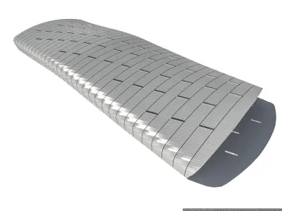 pavilion airport building with roof 3D model