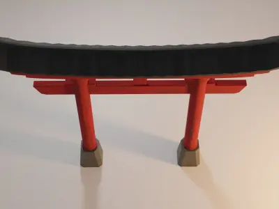 Torii Gate Low-poly 3D model