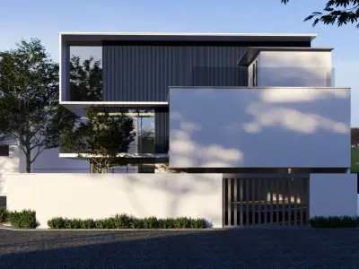 Light and Airy Modern House Low-poly 3D model