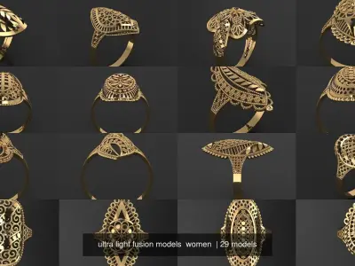 ultra light fusion models  women  3D Model Pack