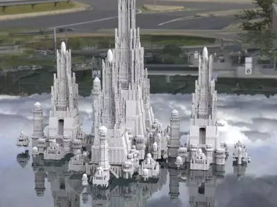 Fantasy Atlantis architecture huge 2 city 3D 3D model