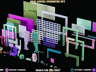 Ada Wong - Noir Room - Resident Evil Diorama Bundle 3D Printing 3D print model