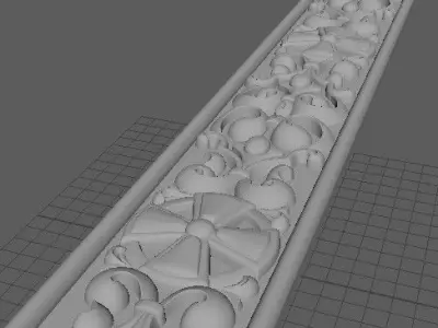 carved baguette 3D model 13