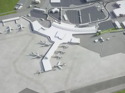 Auckland - Airport - AKL Low-poly 3D model