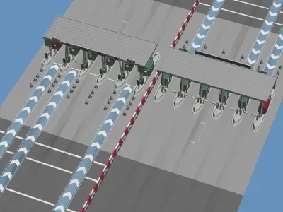 Highway Toll-Gate  3D model