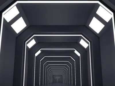 4 Sci Fi Tunnel Sets  3D model