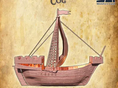 Medieval Cog Tabletop Terrain 28 MM 3D print model