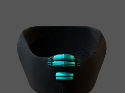 Gas mask helmet 3d model scifi Low-poly  Low-poly 3D model