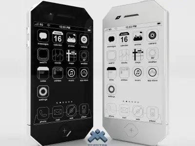 Generic Phone Concept Design Low-poly 3D model