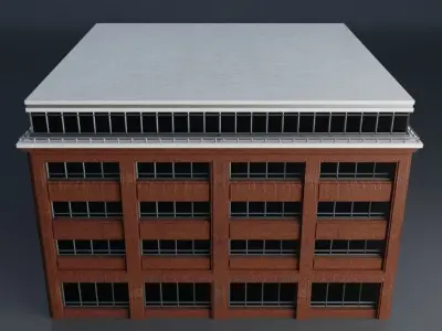 URBAN CITY BUILDING 12 Low-poly 3D model