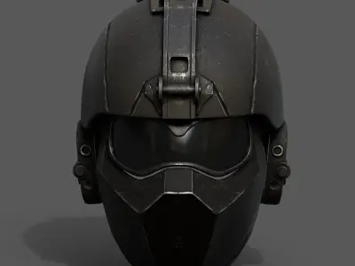 Helmet military combat space scifi cyborg cyberpunk  Low-poly 3D model
